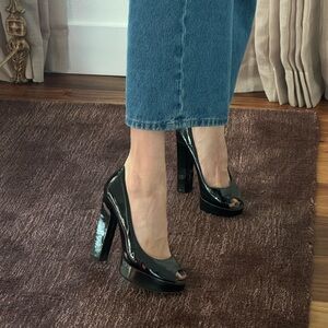 Lanvin Patent Leather Platform Heels – Black | EU 38 | 5” Heel